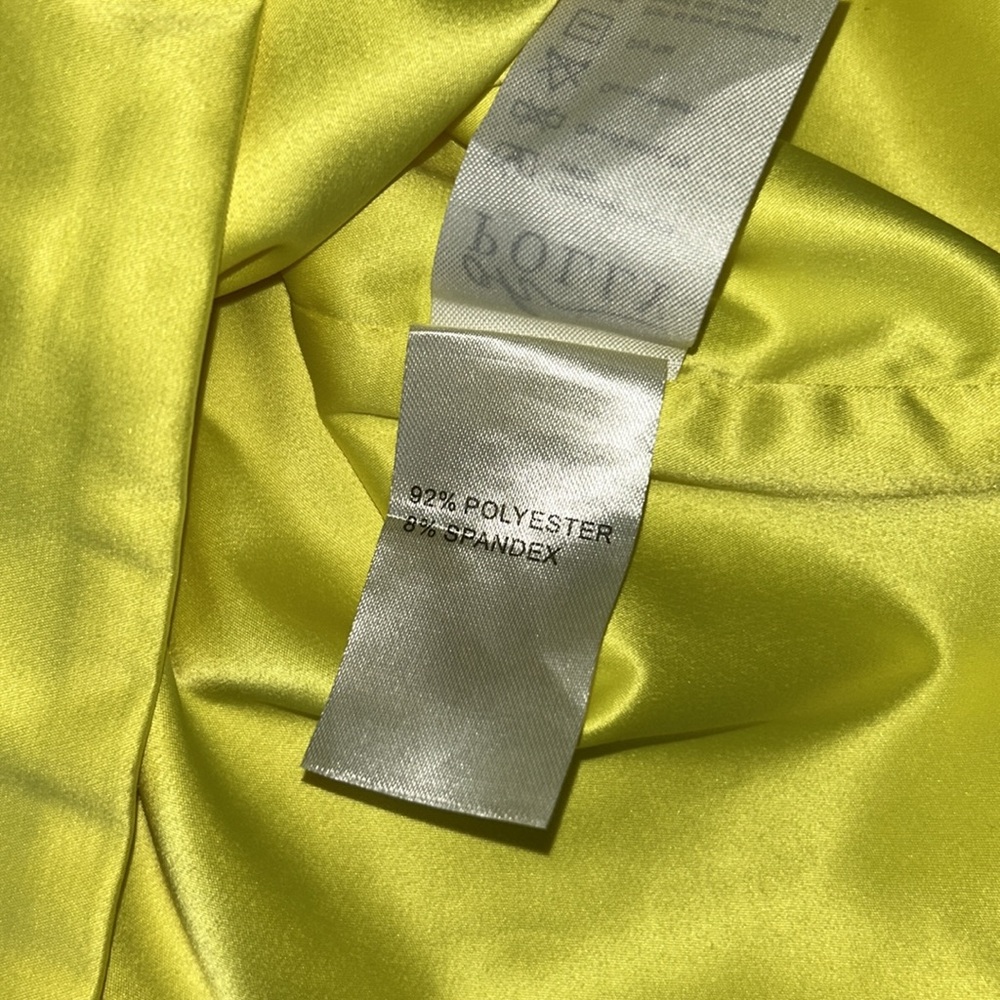oh POLLY ‘Ahead Of The Curve' Underwired Satin Mini Dress in Neon Yellow - Picture 14 of 16